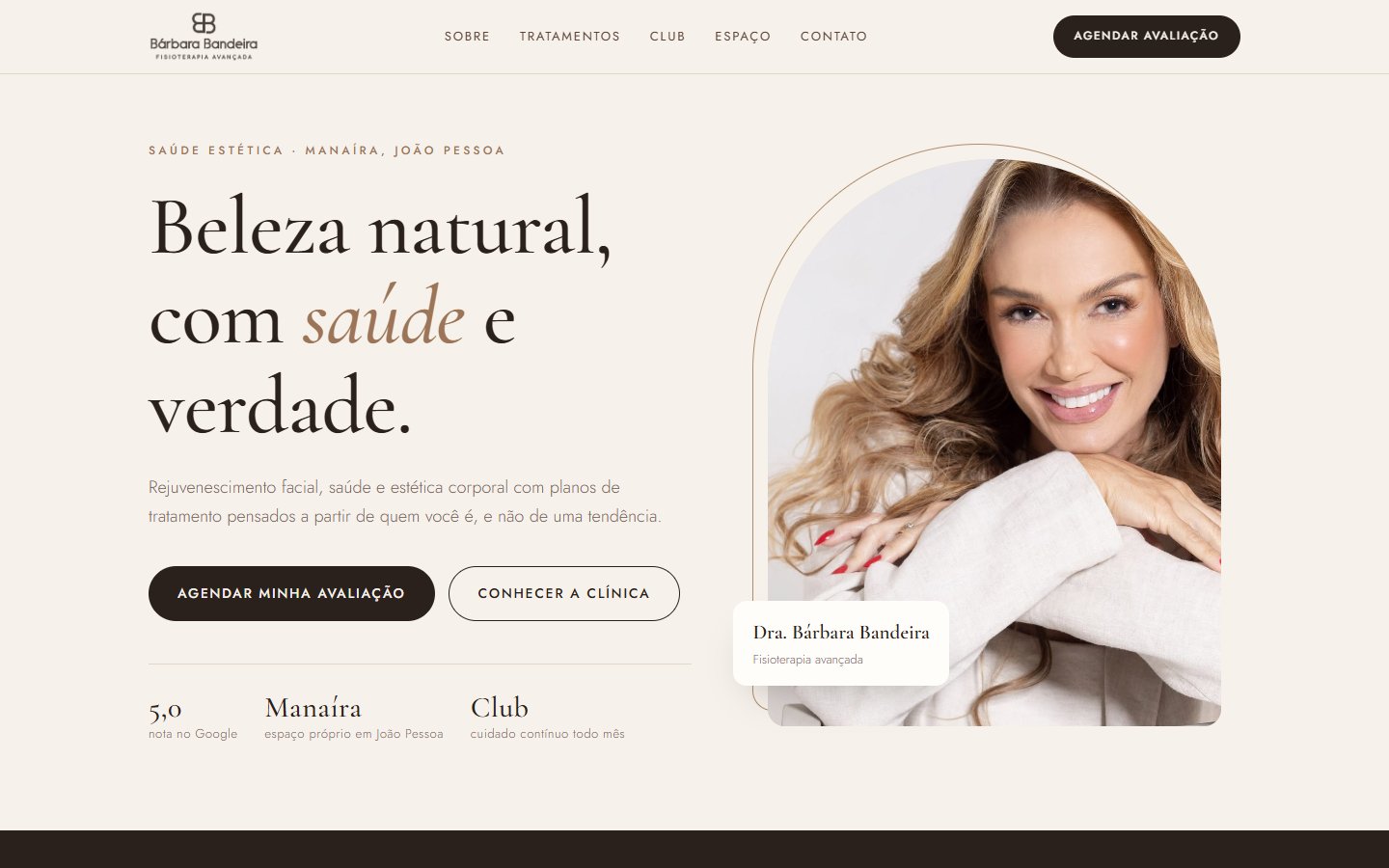 Site Clínica Dra. Bárbara Bandeira