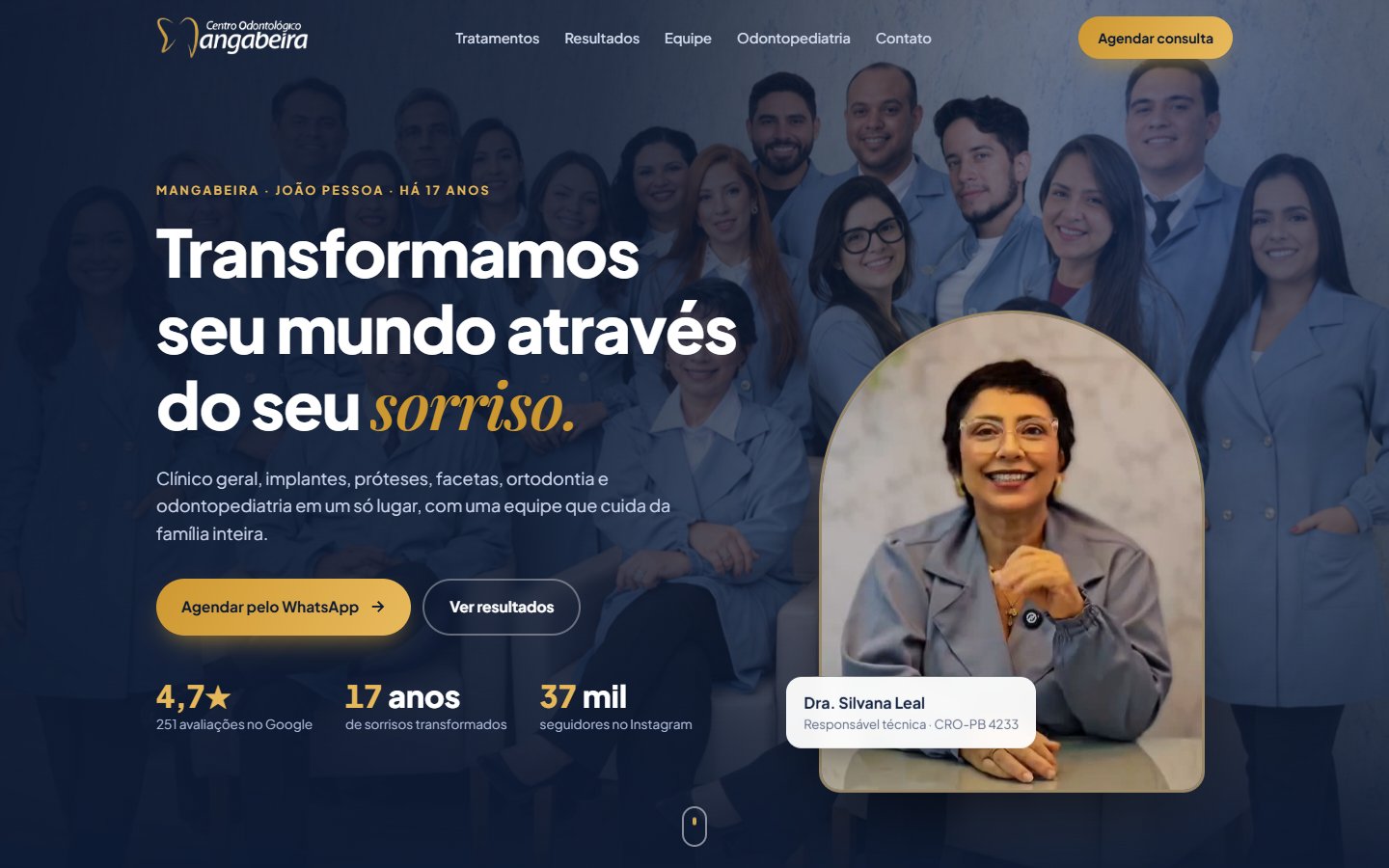 Site Centro Odontológico Mangabeira
